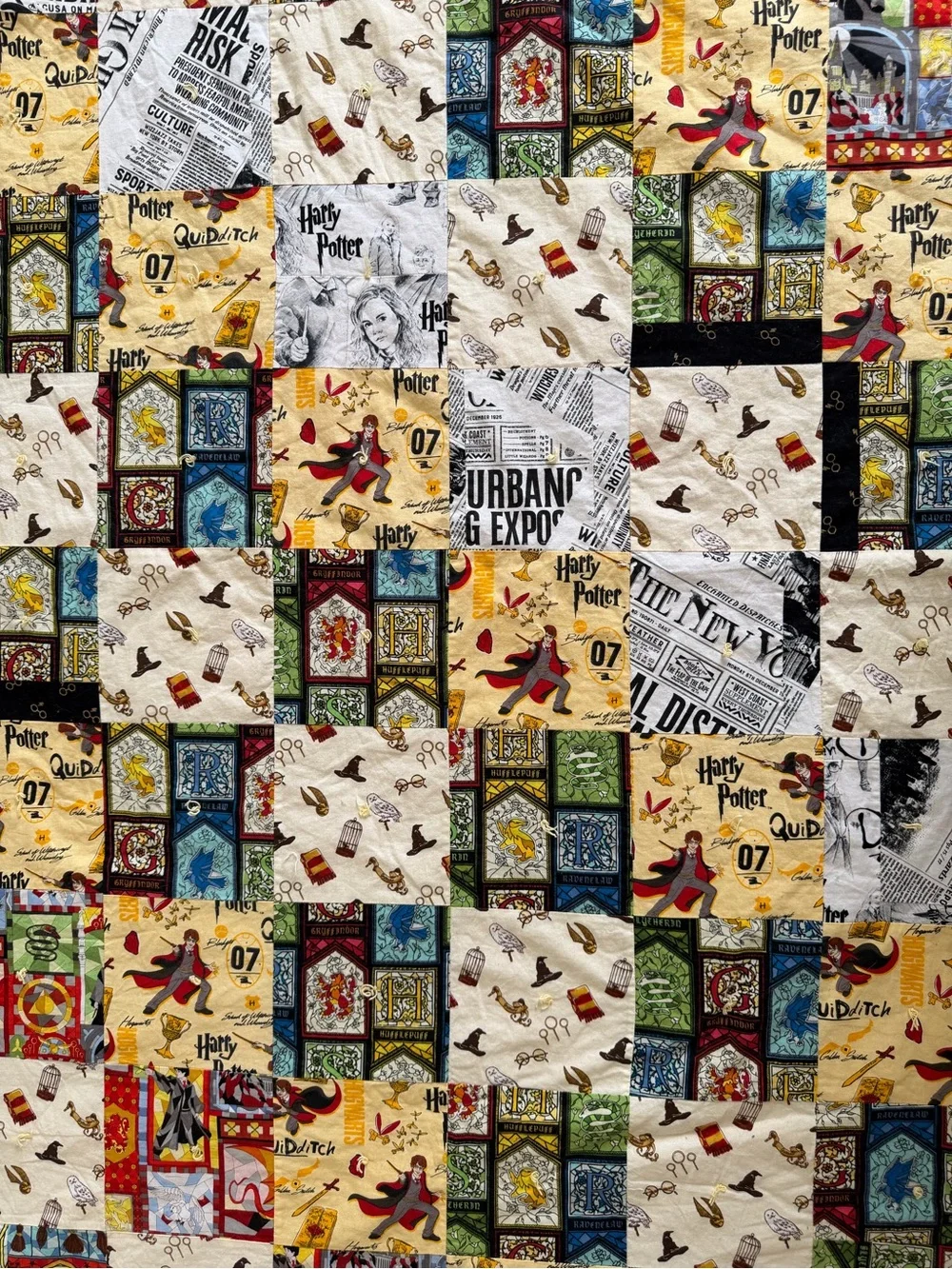 Handmade Harry Potter Patchwork Quilt Hogwarts Magic Wizards Nostalgic Bedding